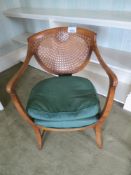 Cane backed occasional chair