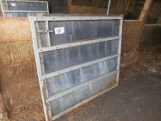 Pair of galvanised steel frames & stock board sheeted gates each 1400 x 1200