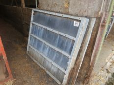 Pair of galvanised steel frames & stock board sheeted gates each 1400 x 1200