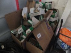 Assorted cardboard parts bins