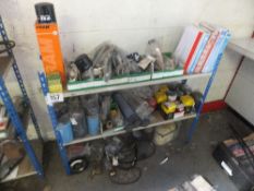 Shelf & contents of TYM tractor spares