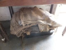 Box of Hessian sand bags (empty)