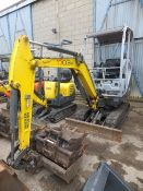 Wacker Neuson 1703-2 mini digger (2011) with expanding tracks, quick hitch, 4 buckets, piped, 500