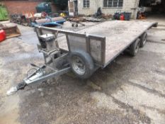Ifor Williams 16' twin axle beaver tail trailer c/w 3 spare wheels, winch & ball hitch