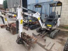 Bobcat E14 mini digger (2010) expanding tracts, 3 buckets, 2358 hours, piped for breaker