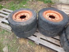 Set of 4 solid wheels & tyres