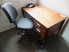 Single pedestal desk and chair