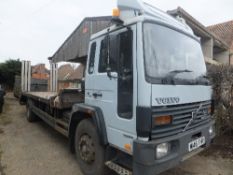 Volvo FL6 intercooler beaver tail plant lorry, spring suspension, electric/hydraulic ramps, Test