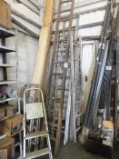 5 alloy ladders & wooden pole ladder