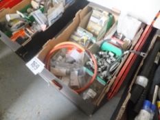 Assorted electric ware including 7 pin sockets, clamps, fuses etc