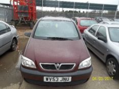 Vauxhall Zafira 16V Club - WV53 JNU Date of registration: 05.09.2003 1796cc, petrol, 4 speed