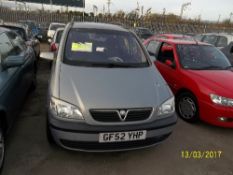 Vauxhall Zafira Comfort 16V - GF52 YHP Date of registration: 27.11.2002 1796cc, petrol, manual, grey