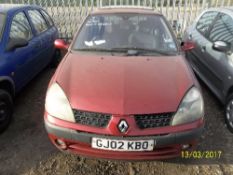 Renault Clio Dynamique 16V - GJ02 KBO Date of registration: 13.06.2002 1149cc, petrol, manual, red