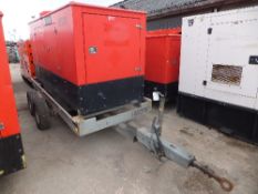 Genset MG115SSP road tow generator - Runs, no power This lot sold on instruction of Speedy