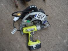 Makita circular saw and Ryobi 18v cordless drill
