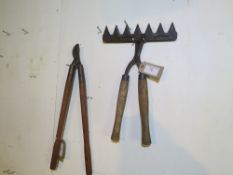 Pair of tree loppers and a pair of multi-blade reciprocating hand shears
