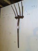 Wooden 4-prong hay fork