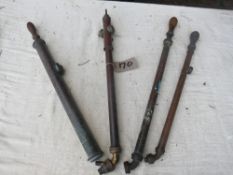4 no. assorted brass garden syringes