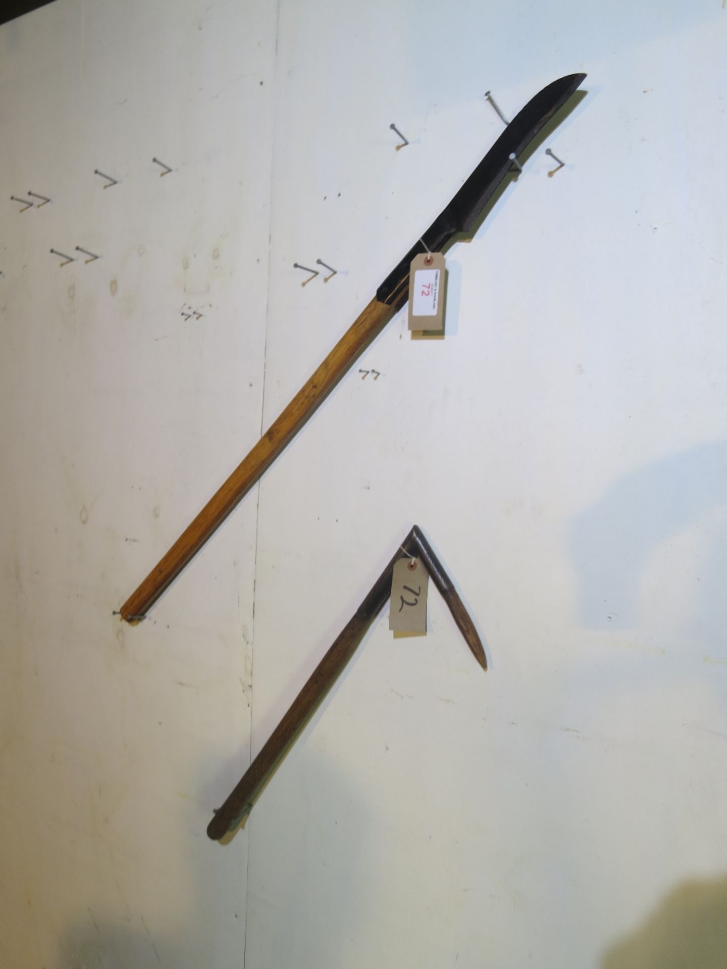 Long-handled hedging knife and hook