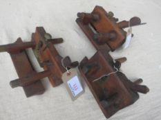 3 no. wooden moulding planes