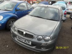 MG ZR+ - RN03 WZR Date of registration: 09.08.2003 1396cc, petrol, manual, grey Odometer reading