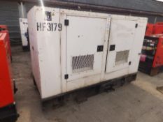 FG Wilson 27kva generator 39,666 hrs - runs, no power This lot is sold on instruction of Speedy