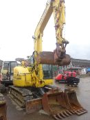 Komatsu PC88MR-8 excavator on rubber tracks (2012) 1580 hrs, RDD, 3 buckets SN - KMTPC205H77F80231