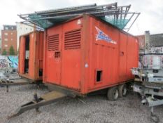 Domnick Hunter compressed air drier on trailer  This lot is sold on instruction of Speedy