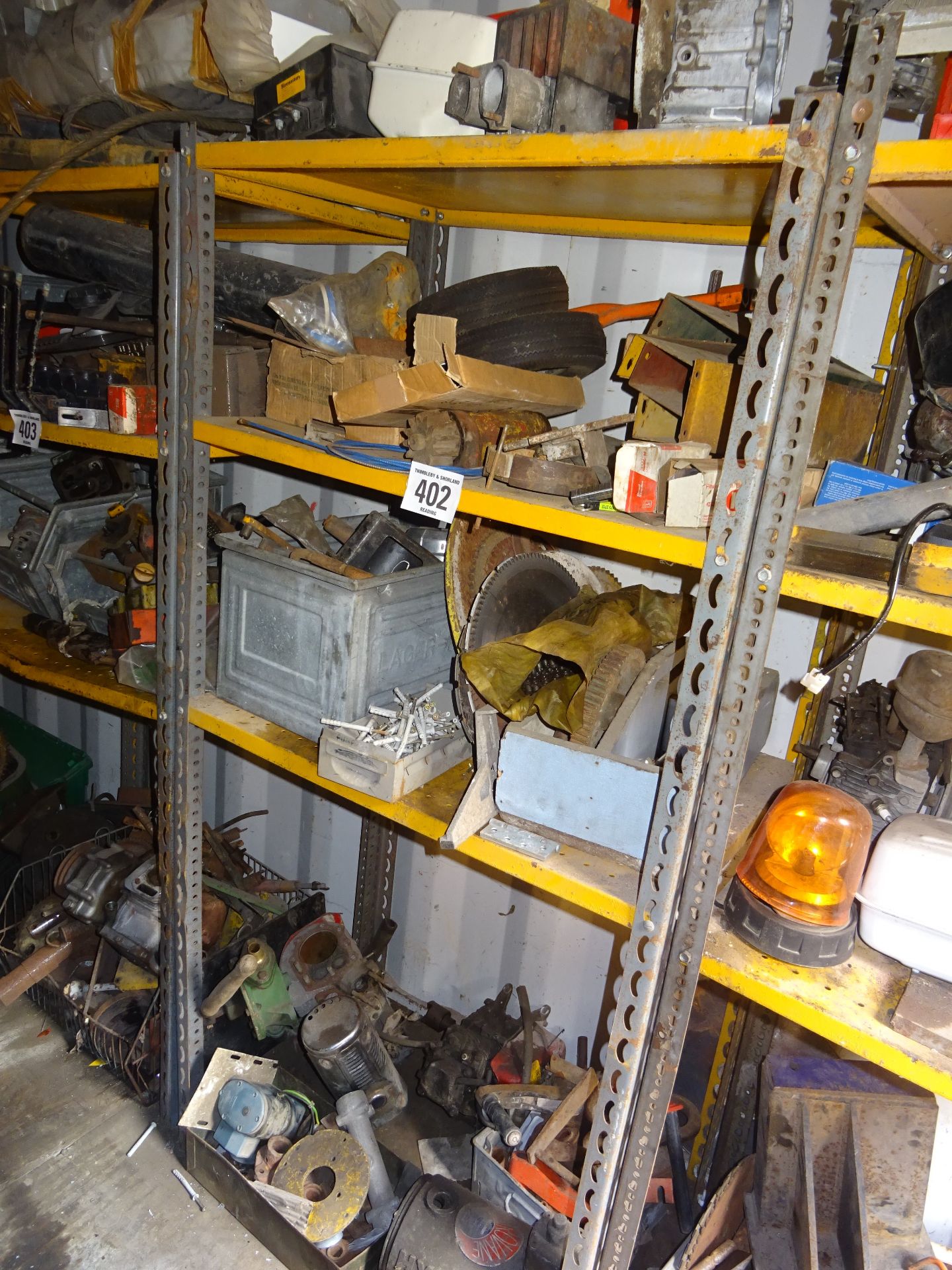 Bay of various machinery spares