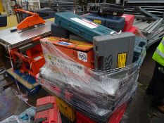 Pallet of empty tool boxes