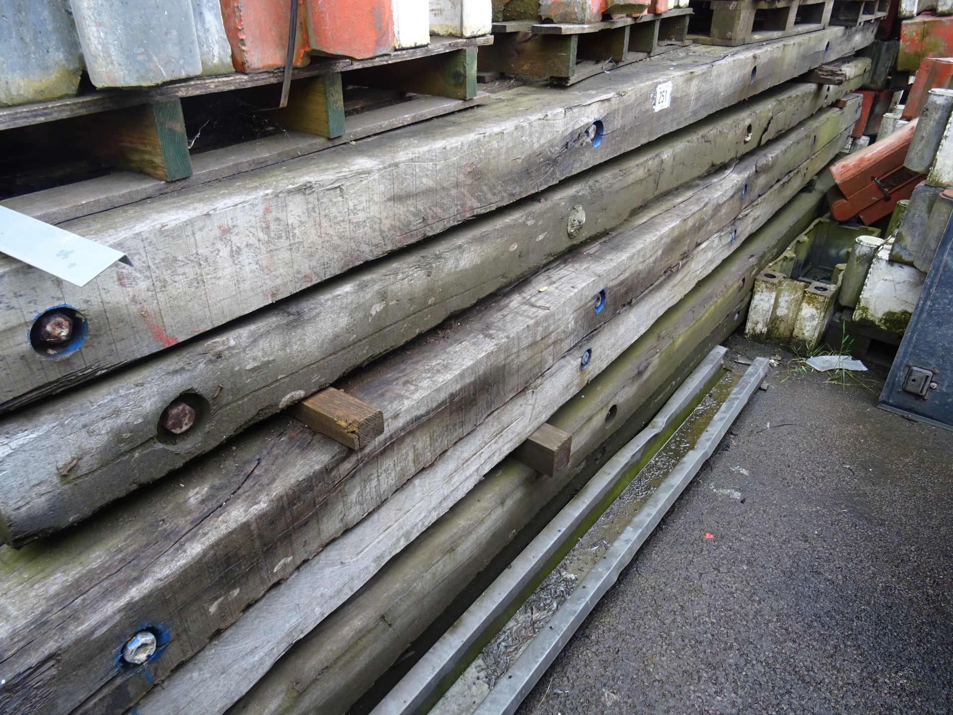 Quantity of hardwood timber bog mats 5m x 1m x 150mm