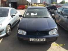 Volkswagen 5 door hatchback - EJ02 MPX Date of registration: 17.05.2002 1896cc, diesel, blue