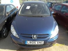 Peugeot 307 S - LR05 XNG Date of registration: 27.04.2005 1587cc, petrol, 5 speed auto, blue