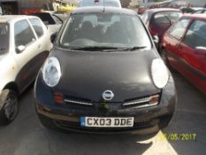 Nissan Micra S - CX03 DDE Date of registration: 07.04.2003 1240cc, petrol, manual, black Odometer