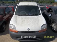 Renault Panel van - HF03 OOY Date of registration: 24.06.2003 1900cc, diesel, white Odometer reading