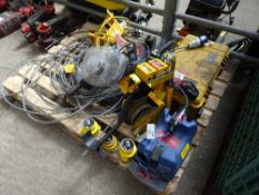 Pallet of wire hawser, junction boxes and other tools