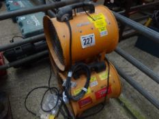 3 no 12in portable air blowers 110v