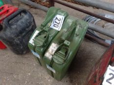 2 no 10 litre jerry cans