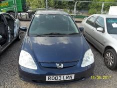 Honda Civic SE - RO03 LRN Date of registration: 01.03.2003 1590cc, petrol, manual, blue Odometer