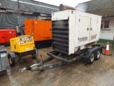 Stamford 80kva Genset c/w trailer 19050 hrs, RMP