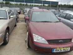 Ford Mondeo Estate - RK51 MOU Date of registration: 01.10.2001 1999cc, petrol, red Odometer