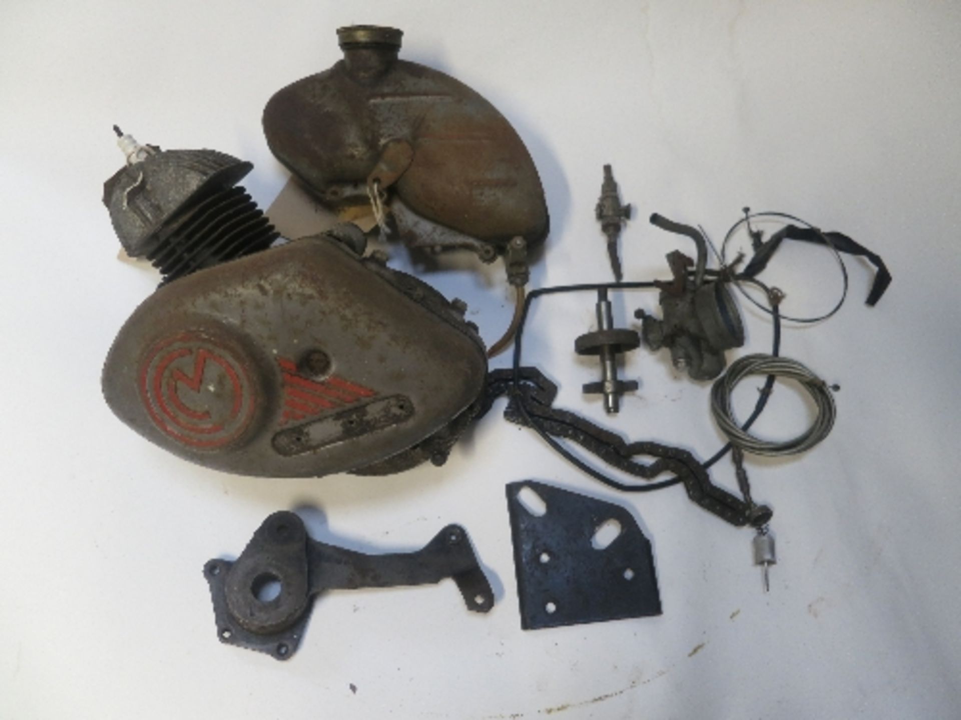 Cyclemaster engine, fuel tank and assorted other accessories