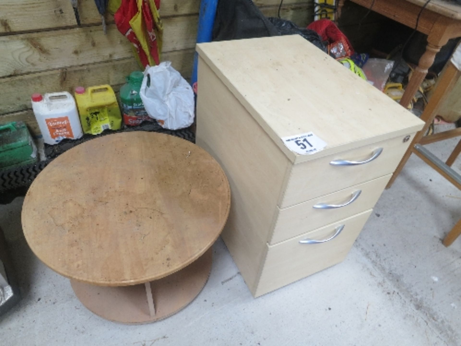 3 drawer pedestal unit and occasional table