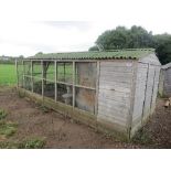 Sectional wooden poultry shed with run 21ft x 9ft approx