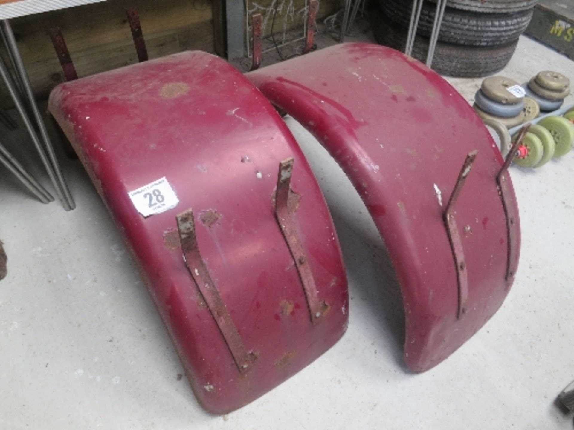 Pair of mud guards to suit vintage lorry