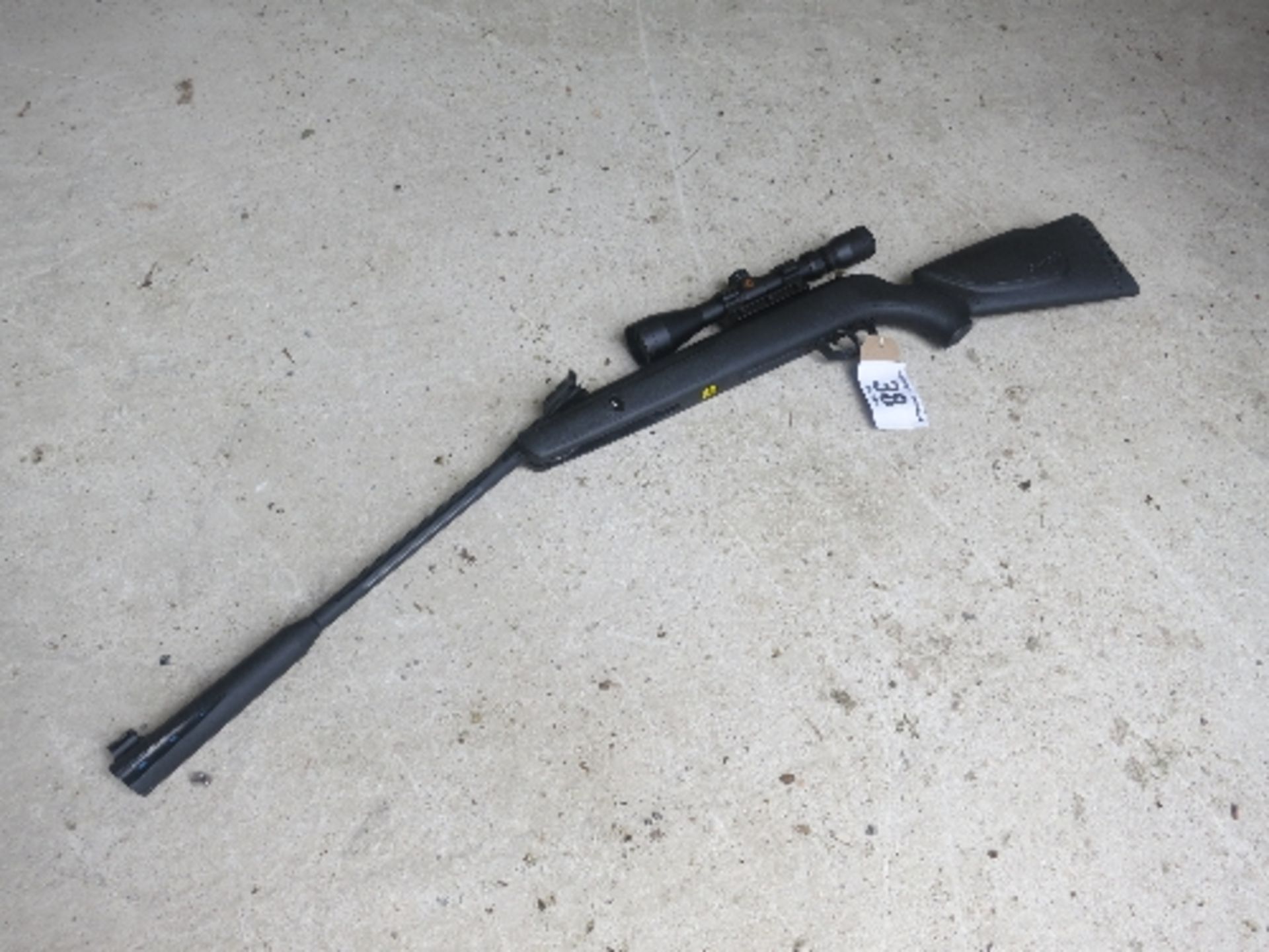 Gamo Whisper Sting air rifle with telescopic sight plus paper targets