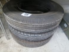 3 no Dunlop 6.50 -20 -8 tyres c/w gaiters and inner tubes