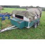 Tandem axle trailer with aluminium livestock body top to suit small animals (pigs, sheep etc)