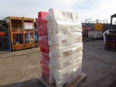 Pallet of water filled barrier