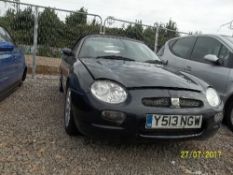 MG MGF Sports - Y513 NGW Date of registration: 03.05.2001 1796cc, petrol, manual, grey Odometer